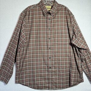Roundtree & Yorke Gold Label Shirt Mens XL Multicolor Plaid Long Sleeve Non Iron
